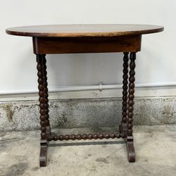 Antique  Wood Spindle table with 1 drawer
