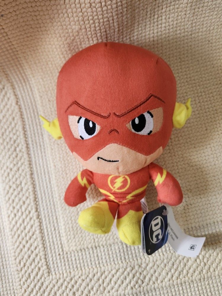 DC Comics The Flash Plush Toy – Red Superhero Stuffed Doll – 8”