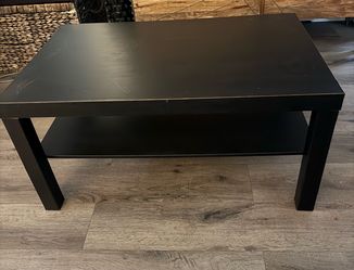 Black Coffee Table with Lower Shelf