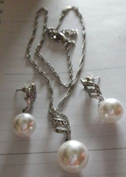 Jewelry set silver gold plated crystal