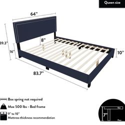 Queen Bed. Platform Bed Frame.