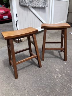 Rustic wooden barstools