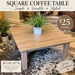 Farmhouse Square Coffee Table