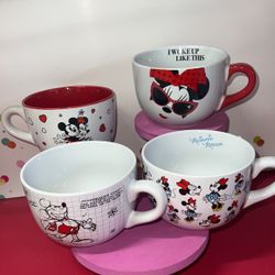 Disney Mickey & Minnie Mugs NEW