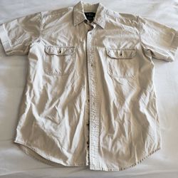 Mens Red Head Khaki Button Down Shirt