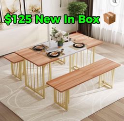 Dining table and benches new in box sealed