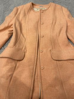 Miu Miu Mid Length Wool Peach Pink Woman's Jacket, Size 40 - BRAND NEW CONDITION
