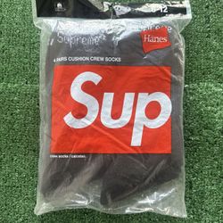 Supreme Hanes Socks (4 Pack) Black