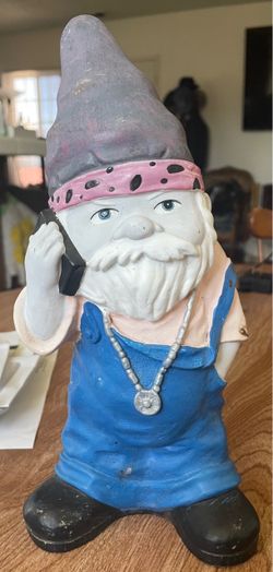 Garden Gnome Statue with Phone