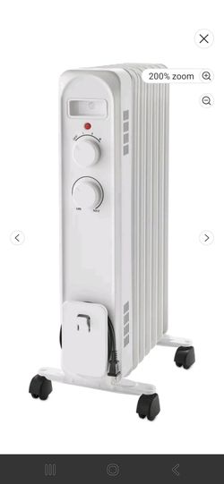 Oil-Filled Radiator Space Heater with Wheels