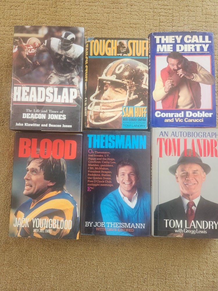 NFL 20th CenturyPersonalities Football Books Lot Of 6 Hardcover From QB To Coach