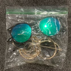 2pc Hoops, 2pc Sunglasses And 3pc Rings Bundle