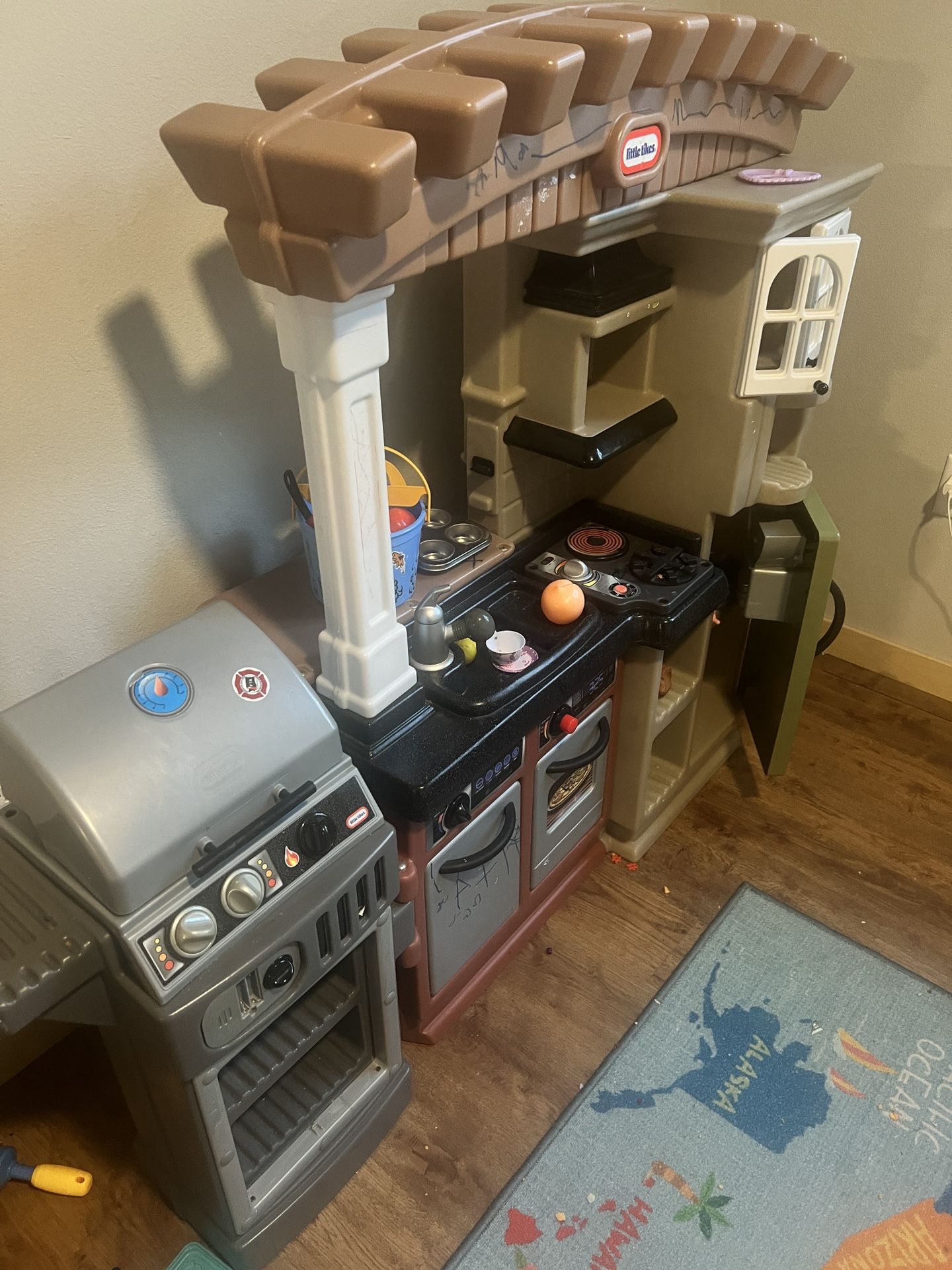 Play Kitchen For Kids With Pot,pans,food