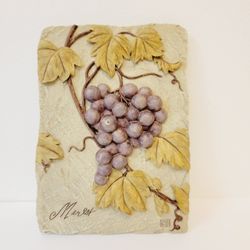 3D Grape Plague Signed By CB Hanging