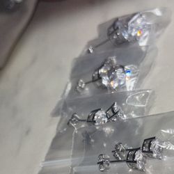 925 Silver Stud Earrings Crowns Pack value (Different Sizes)