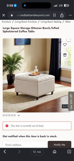 Large storage ottoman