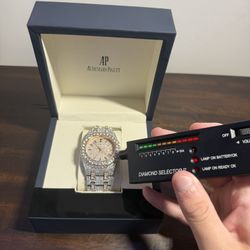 Rose Gold Iced Out AP Watch