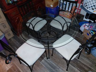 Glass Top Dining table & chairs