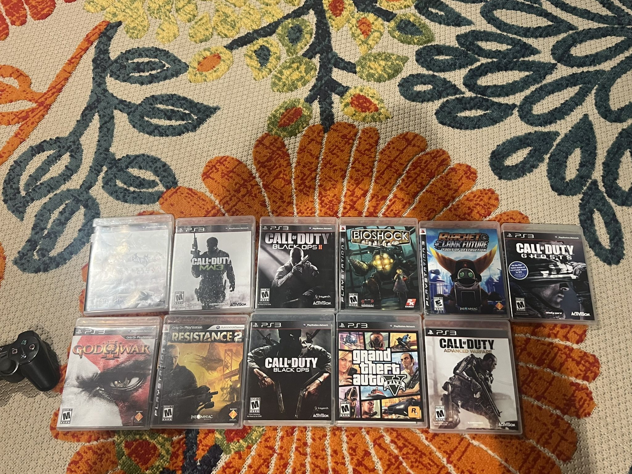 11 PS3 Games And Old Controller Without Charger