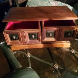 Vintage Wood Jewelry Box 