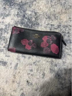 Coach Wallet black with floral print