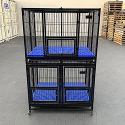 (New in Box) $320 Set of (2) Stackable Heavy-Duty Dog Cage Crate 41x31x65 inches 