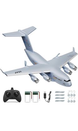AIGIMU 2CH C17 RC Airplane with 6-Axis Gyro for Beginners, Ready to Fly Dual motors, hand-launch or glide takeoff, 40+ min runtime, 500 ft range, 2.4G
