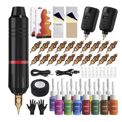 Wireless Tattoo Machine Kit 2 Tattoo Batteries