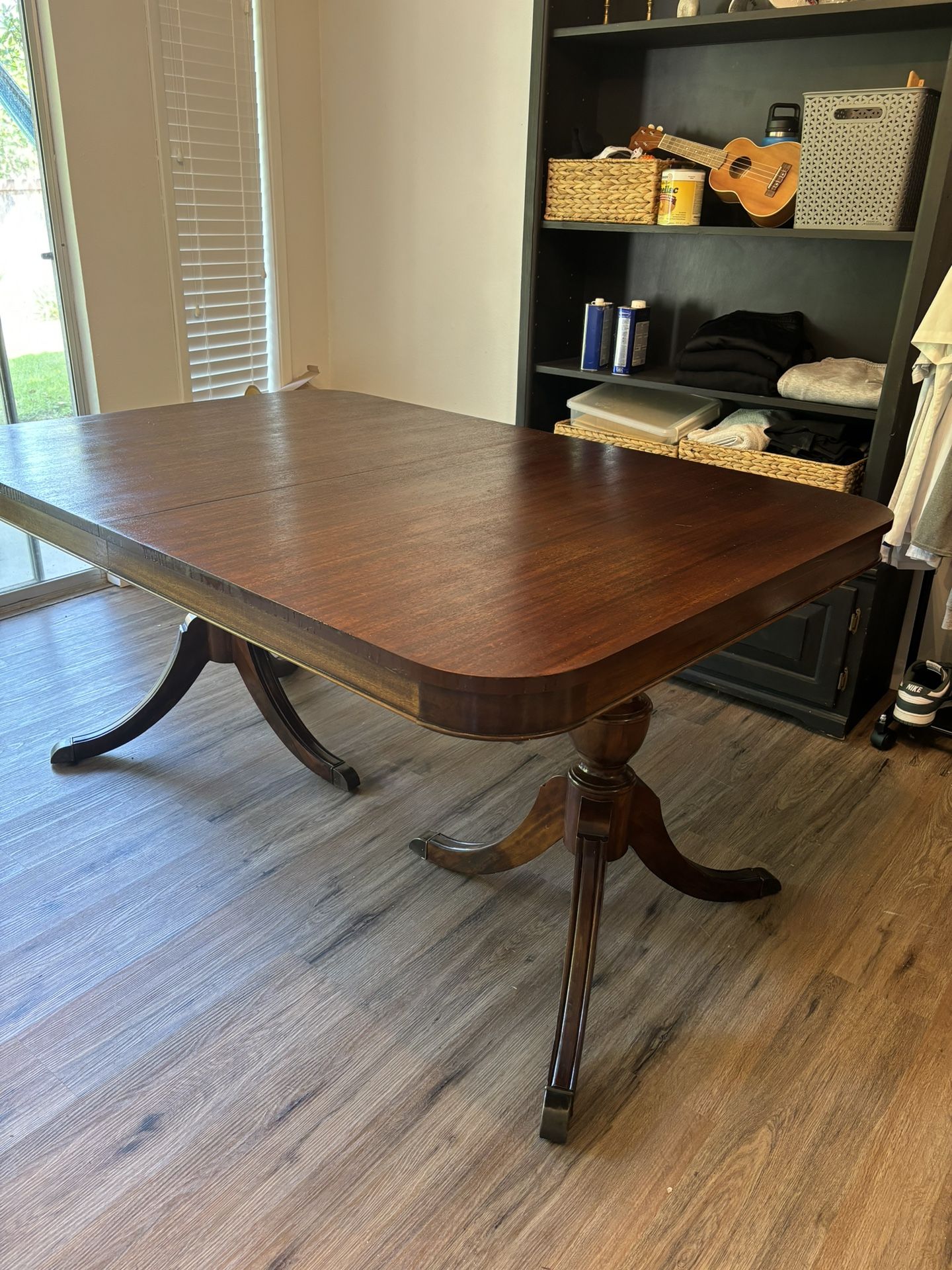 Vintage 1950s Mahogany Double Pedestal Dining Table