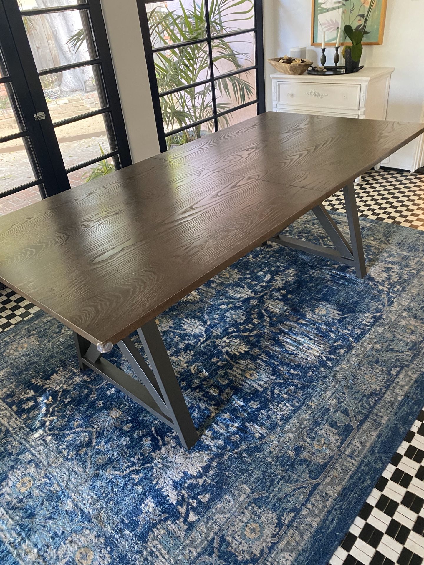 Crate and Barrel dining room table and chairs