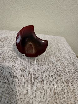 Polished Carnelian Agate Slice Crystal
