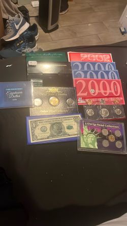 Lot Of 6 Proof Sets And Morgan 100th Anniversary Dollar Bill