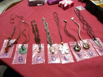 Assorted Pendants on Rope Necklaces