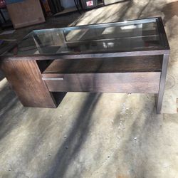 Glass Top Coffee Table With Drawer