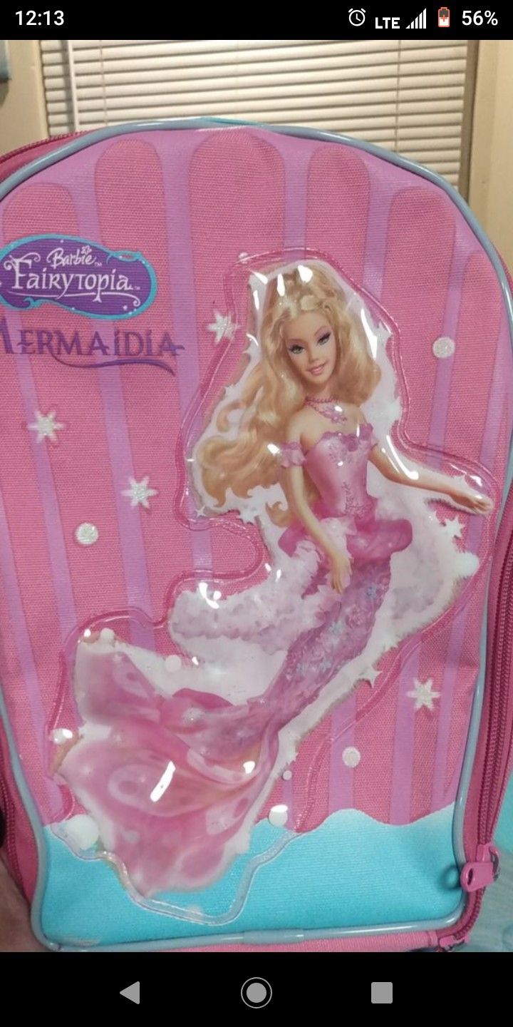 Barbie fairytopia doll case, back pac