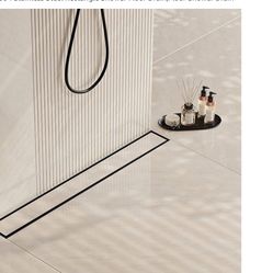 Neodrain 32 in Matte Black Linear Shower Drain- with 2-in-1 Flat & Tile Insert Cover, 304 Stainless Steel Rectangle Shower Floor Drain,Floor Shower Dr