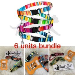 Cat Collar with Bell 6 PCS Aztec Pattern Safety Collars for Cats Kitten  “Special bundle price for the 6 units collar”  These tribal cat collars are i