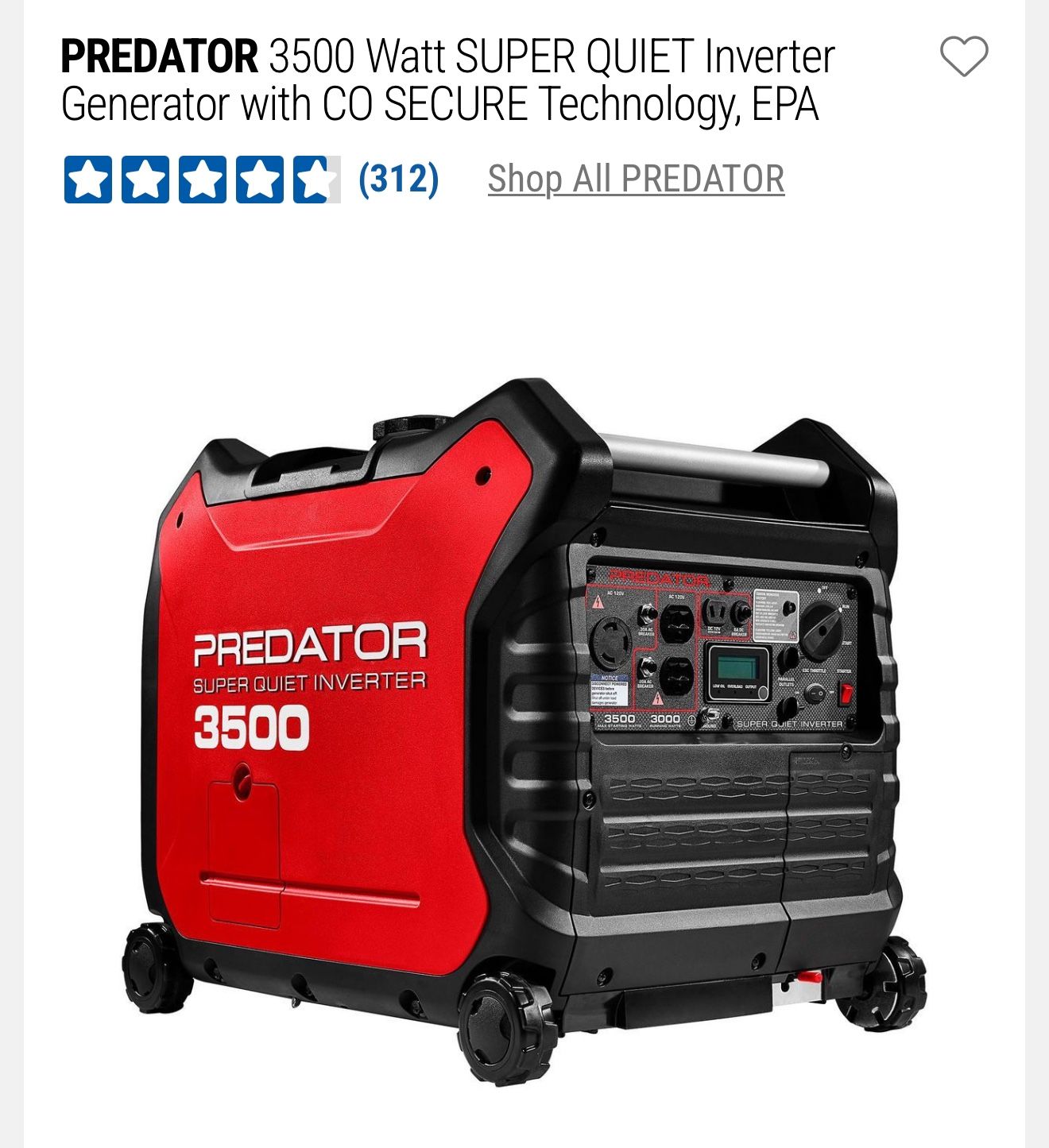 Predator 3500 Inverter Generator