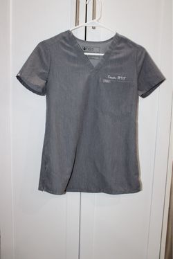FIGS Catarina Scrub Tops, XXS Charcoal Gray – 3 Pack