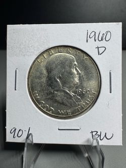1960-D Franklin Half Dollar 90% Silver Denver Mint