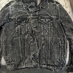 Urban Outfitters Bdg Distressed Acid Wash Charcoal Denim Jacket 