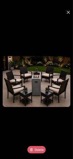 Patio furniture set with Fire pit
