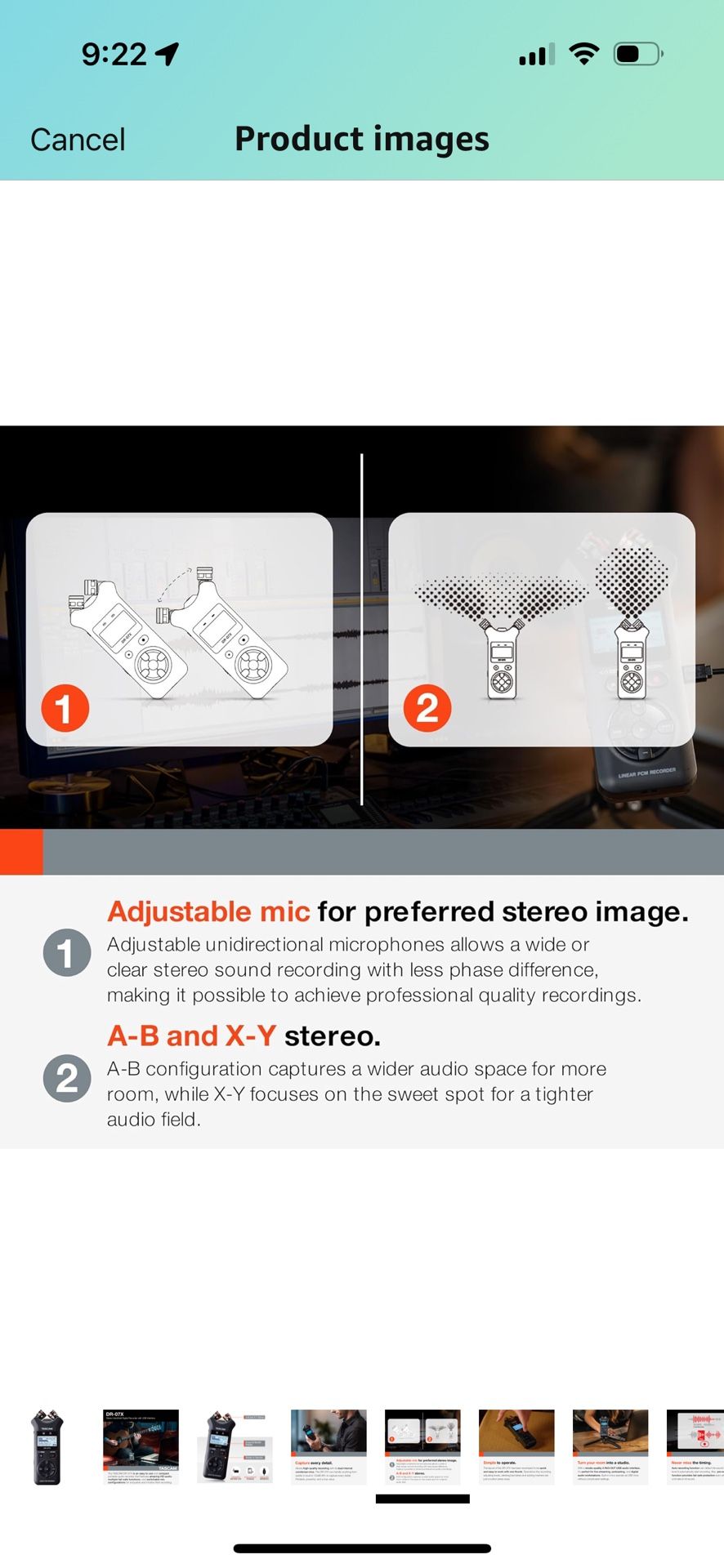 Tascam DR 07X Stereo Handheld Digital Audio Portable Recorder and USB Audio Interface, Pro Field, AV, Music, Dictation Recorder