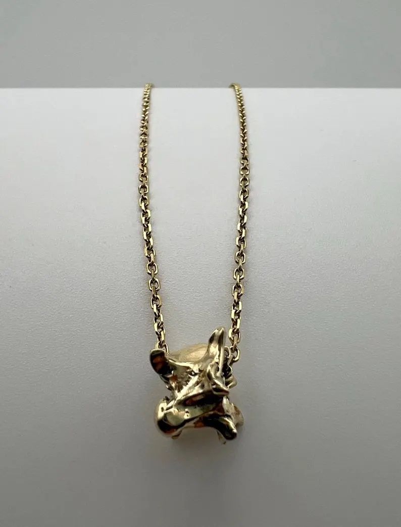 14k Gold Rattlesnake Vertebrae