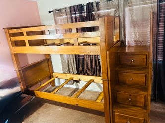 Twin size Bunk bed with Storage stairway