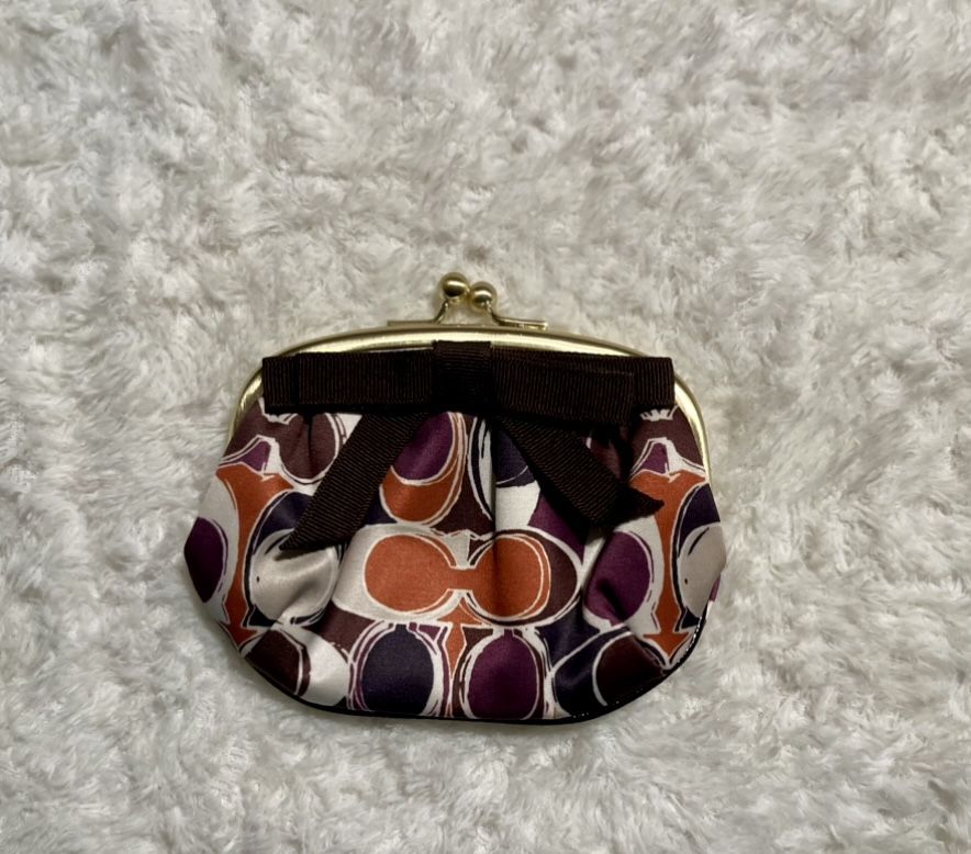 COACH Multicolored C Logo Kisslock Coin Purse
