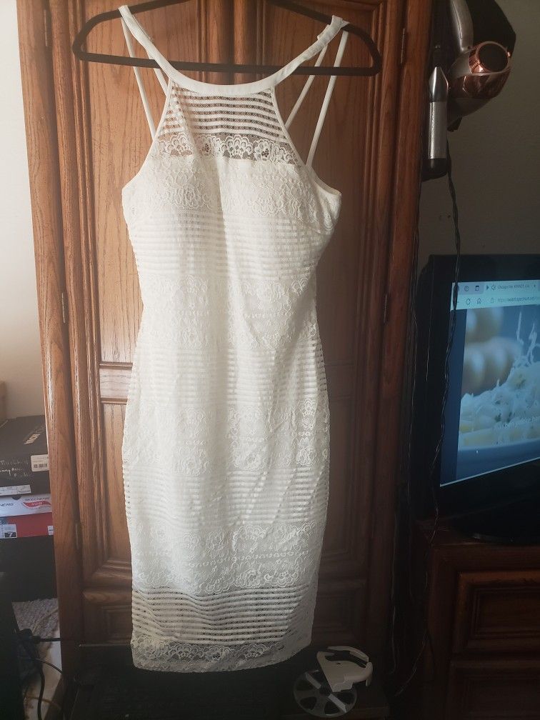 Guess Halter Top Off White Dress