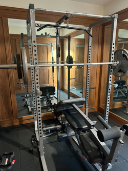Squat rack, bench press and weights in good condition