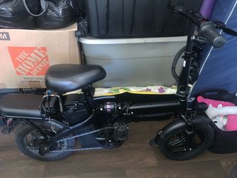 Black Electric Folding Scooter with Seat