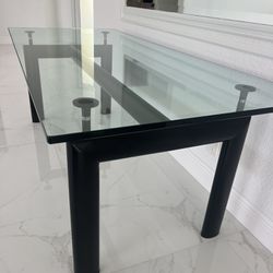 Contemporary Glass Top Rectangular Table For Sale